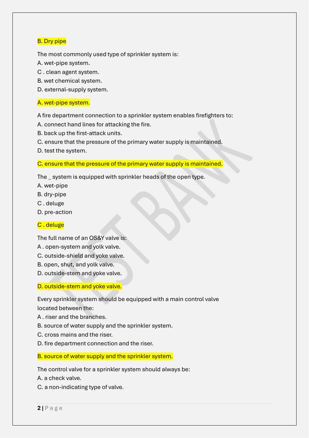 Preview page 2 of NFPA 1031 FIRE INSPECTOR 1&2 EXAM