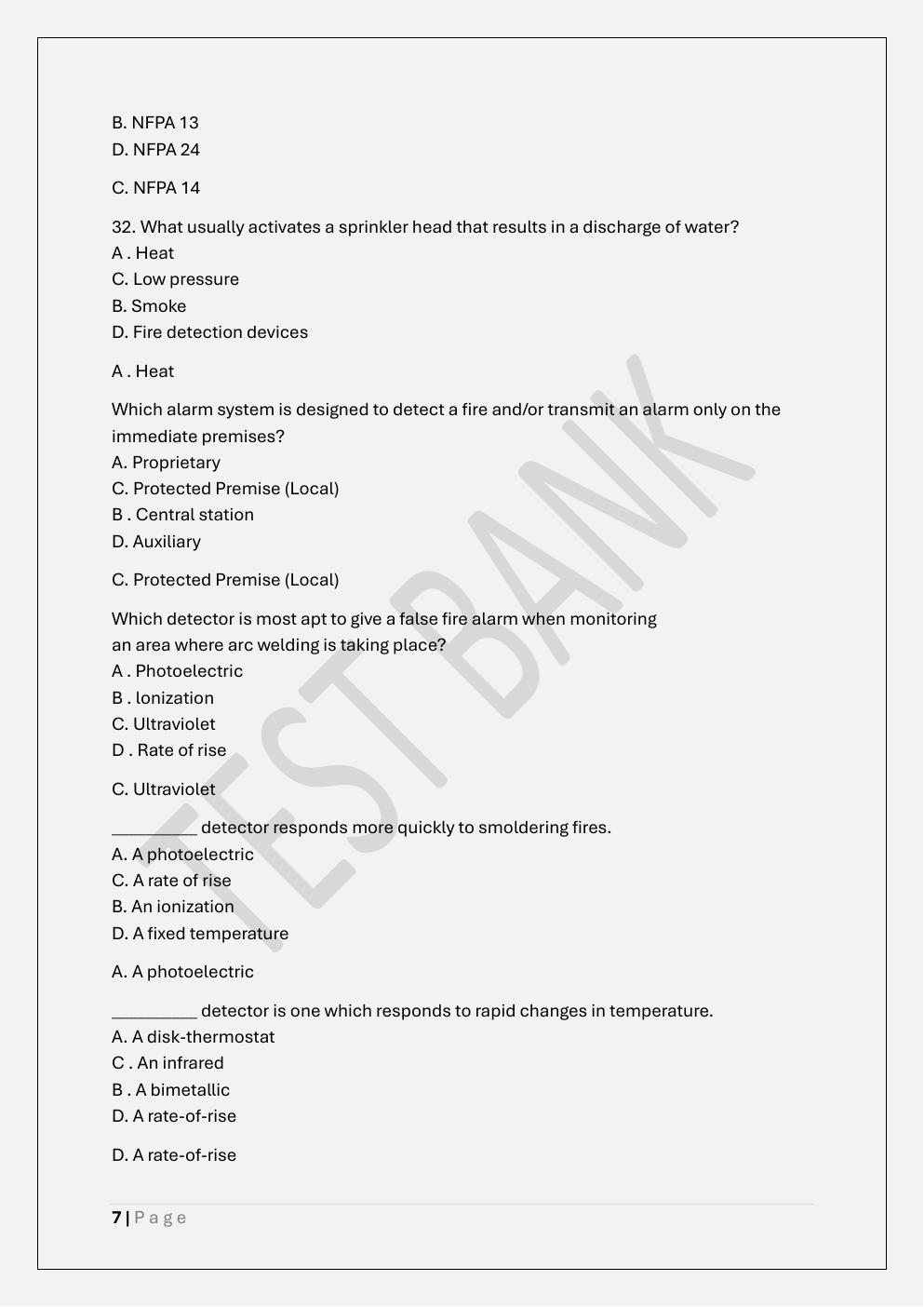 Preview page 7 of NFPA 1031 FIRE INSPECTOR 1&2 EXAM