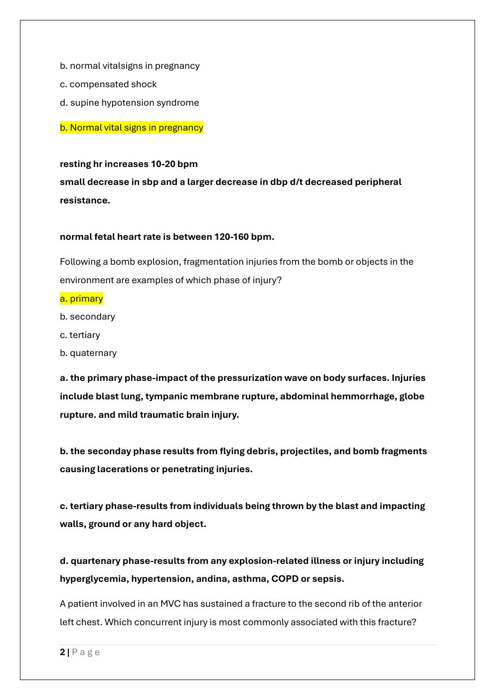 Preview page 2 of TNCC 9TH EDITION FINAL TEST EXAM