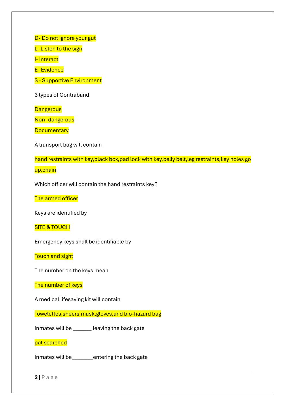 Preview page 2 of TDCJ CORE COMPETENCIES EXAM