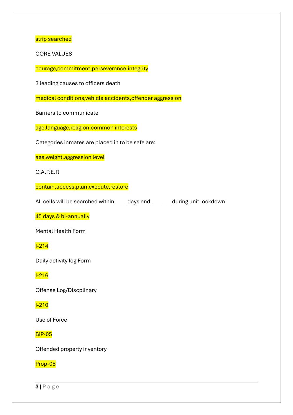 Preview page 3 of TDCJ CORE COMPETENCIES EXAM