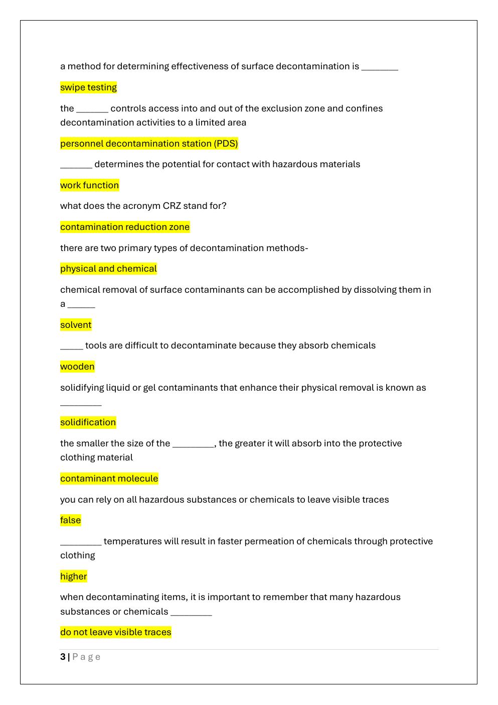 Preview page 3 of HAZWOPER 40 – FINAL EXAM