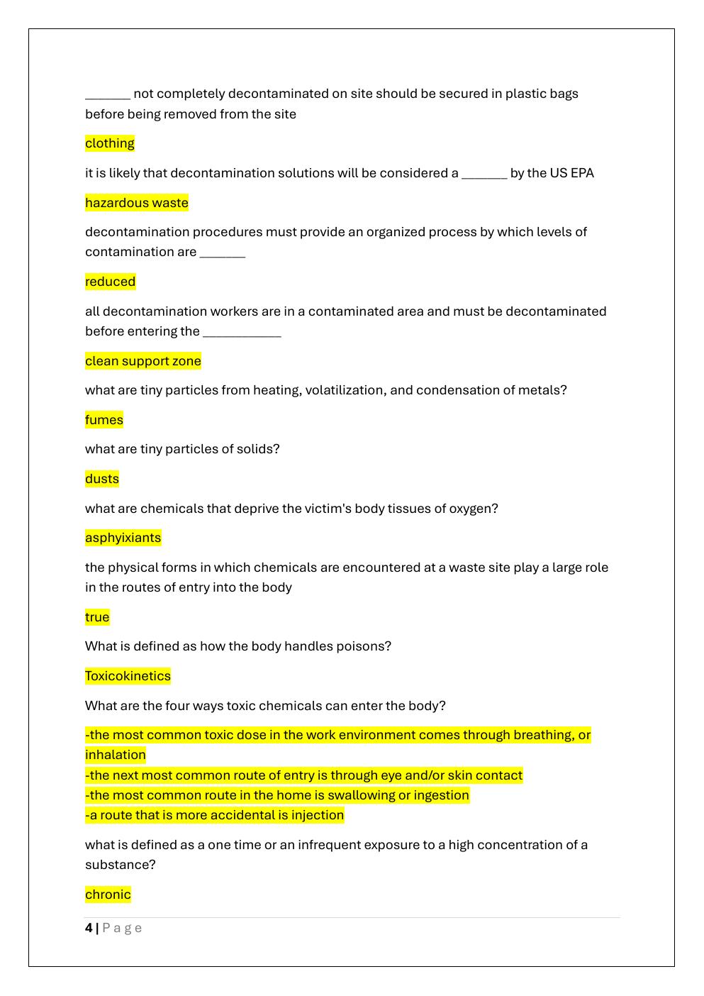 Preview page 4 of HAZWOPER 40 – FINAL EXAM