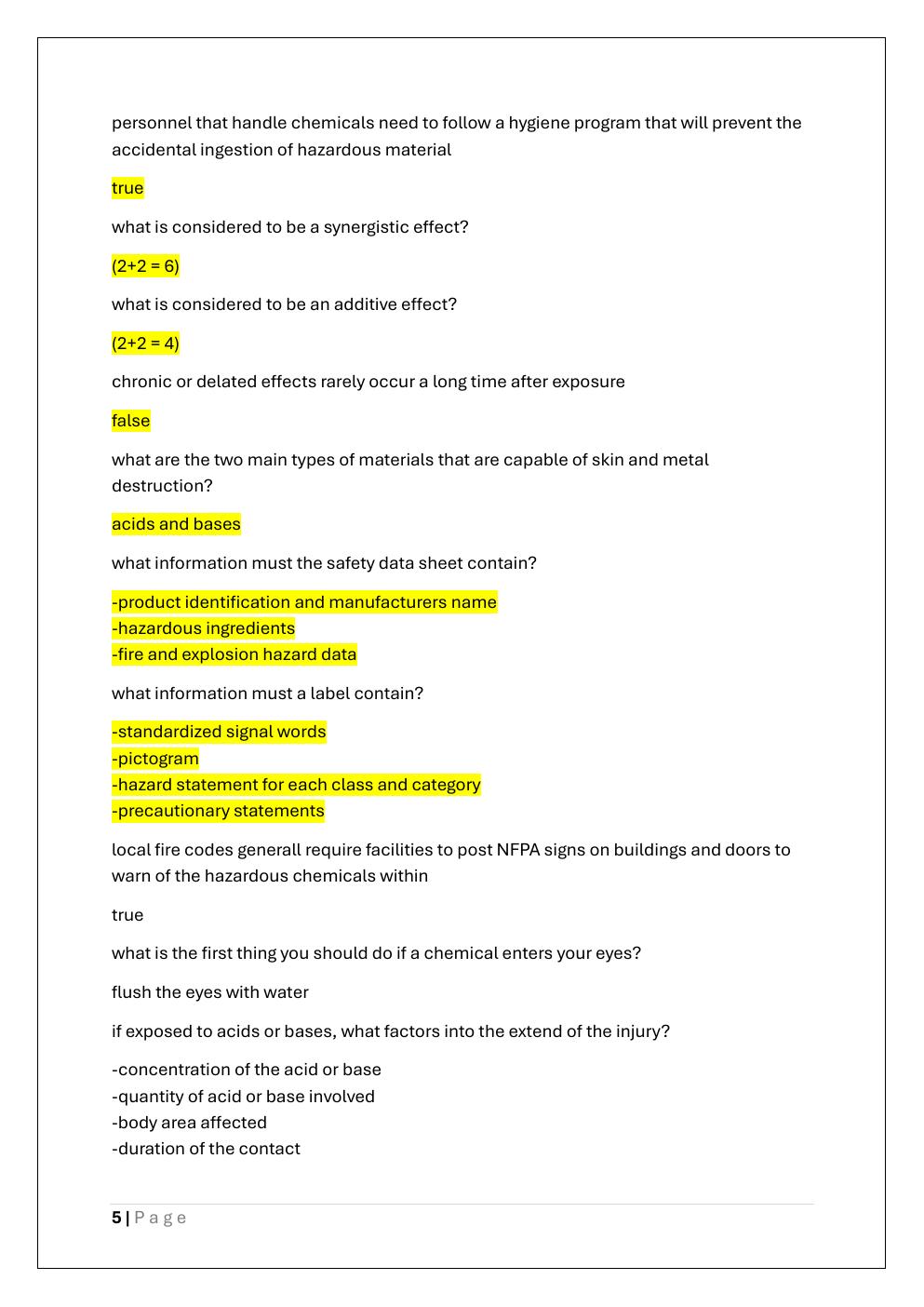 Preview page 5 of HAZWOPER 40 – FINAL EXAM