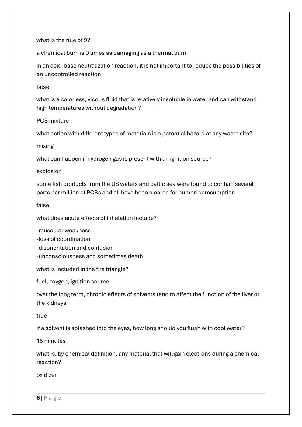 Preview page 6 of HAZWOPER 40 – FINAL EXAM