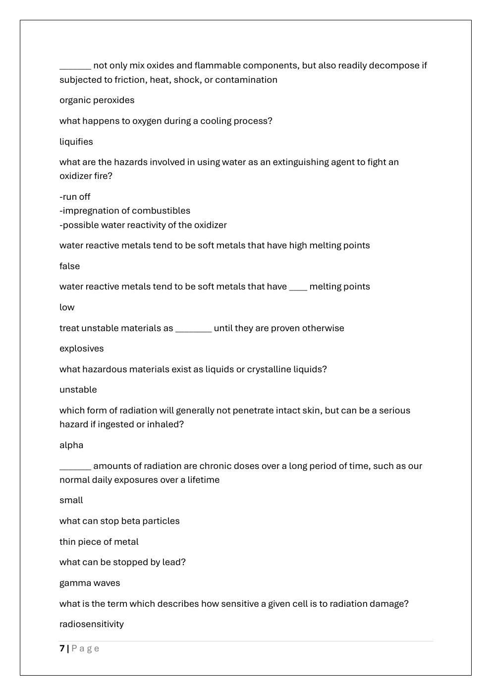 Preview page 7 of HAZWOPER 40 – FINAL EXAM