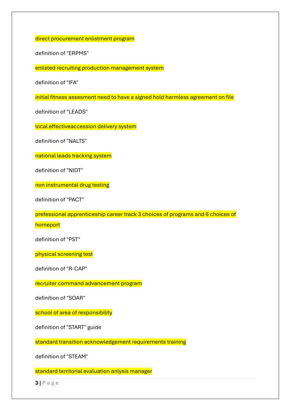 Preview page 3 of BEST NAVY ADVANCED RECRUITER EXAM