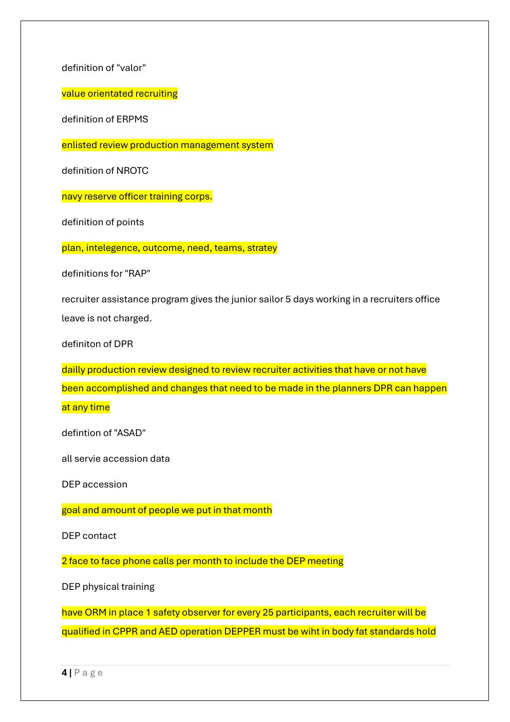 Preview page 4 of BEST NAVY ADVANCED RECRUITER EXAM