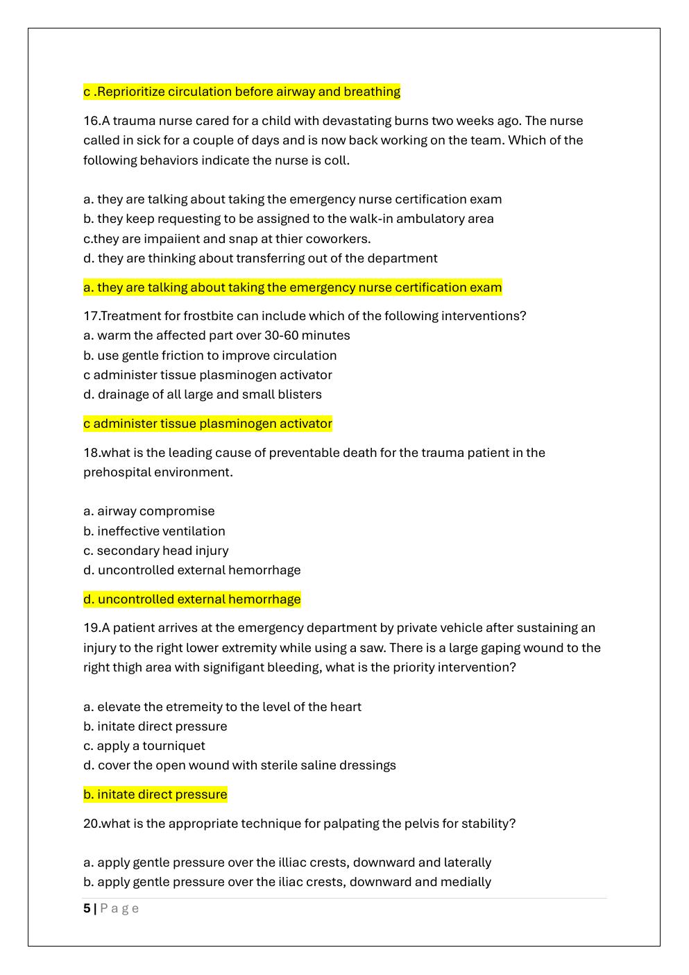 Preview page 5 of TNCC EXAM