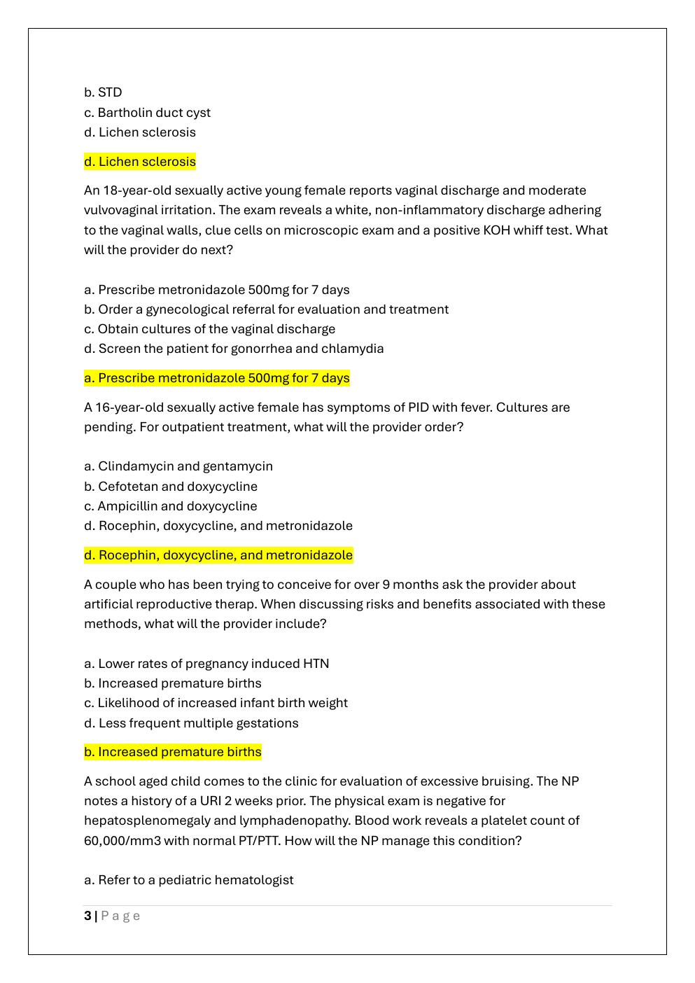 Preview page 3 of NR 667 FNP FINAL EXAM (FNP CAPSTONE  PRACTICUM AND INTENSIVE FINAL EXAM)