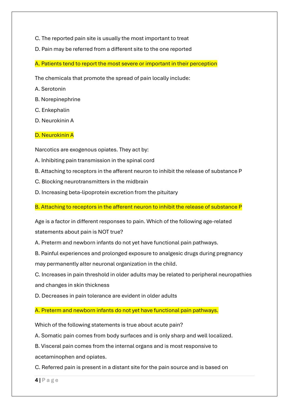 Preview page 4 of NUR 600 CLINICAL PHARMACOLOGY EXAM 1