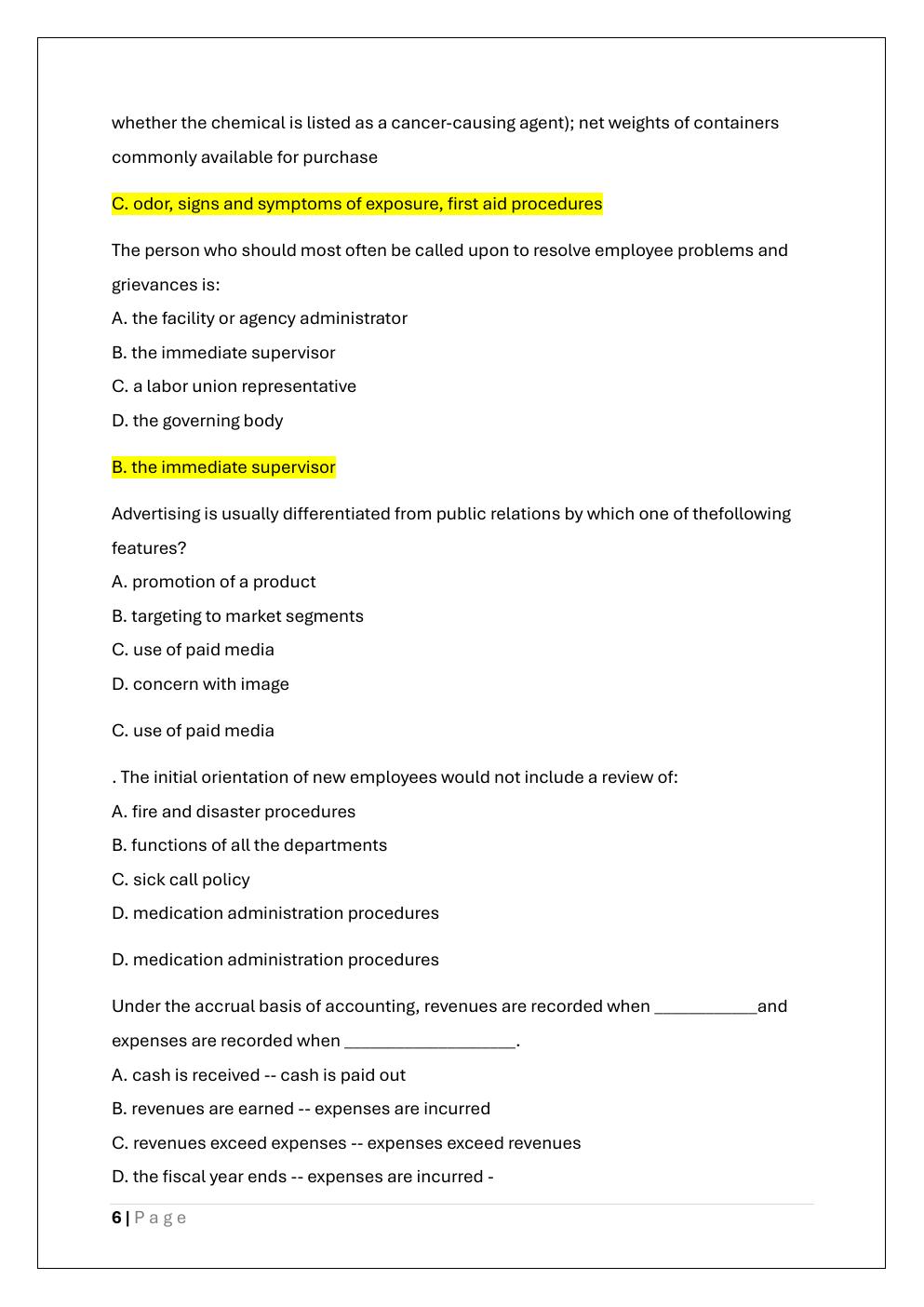 Preview page 6 of NAB CORE EXAM | COMPLETE NURSING  HOME ADMINISTRATOR PREP