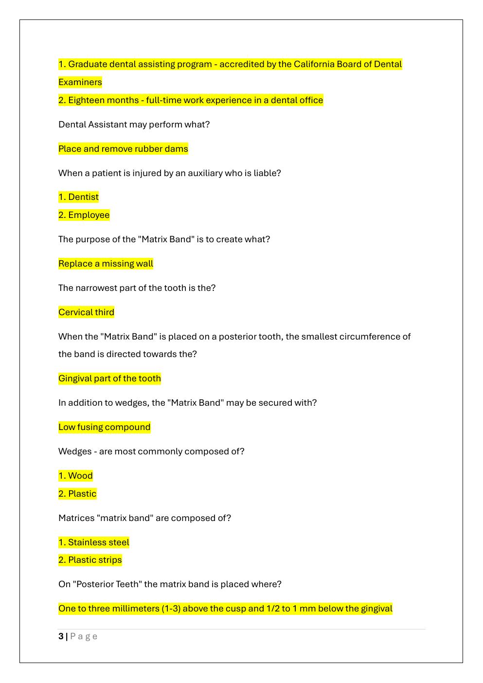 Preview page 3 of RDA PRACTICE EXAM AND STUDY GUIDE  EXAM