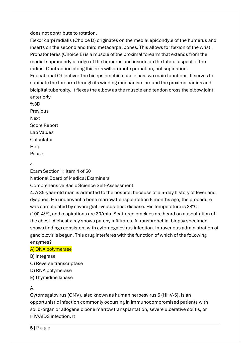 Preview page 5 of NBME 28 EXAM