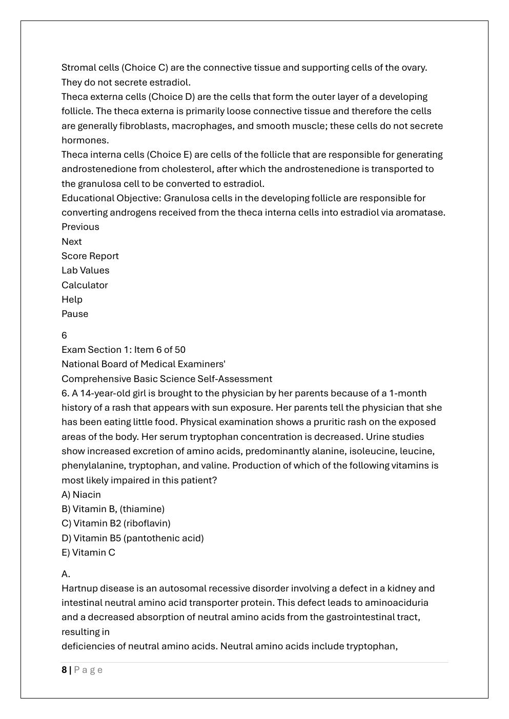 Preview page 8 of NBME 28 EXAM