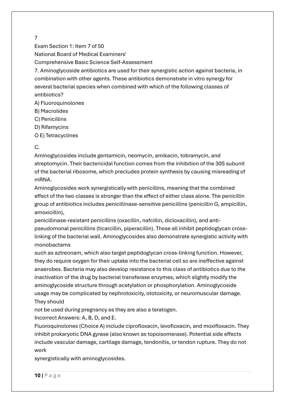Preview page 10 of NBME 28 EXAM
