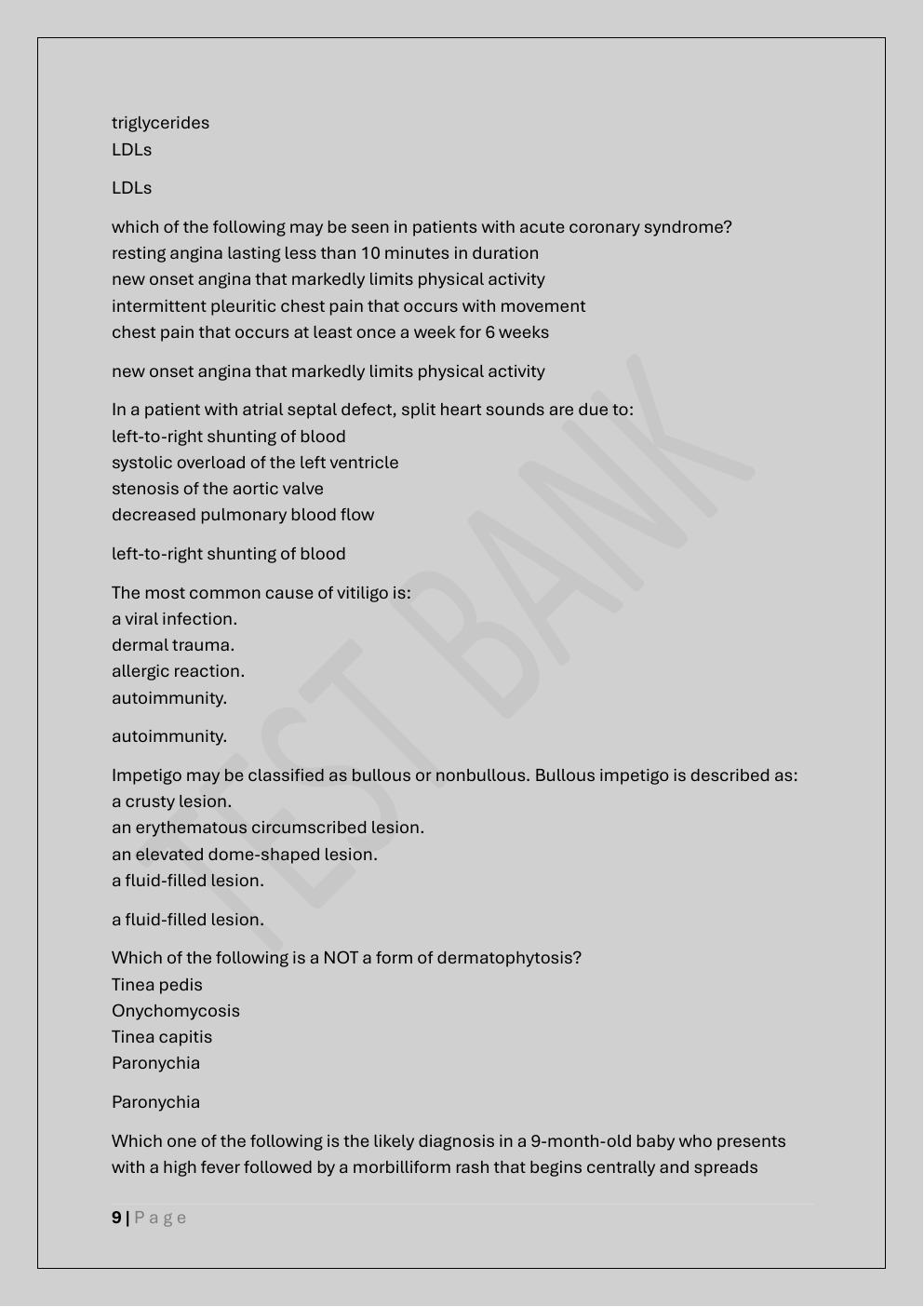 Preview page 9 of APEA PATHOPHYSIOLOGY EXAM AND  PRACTICE EXAM TEST BANK