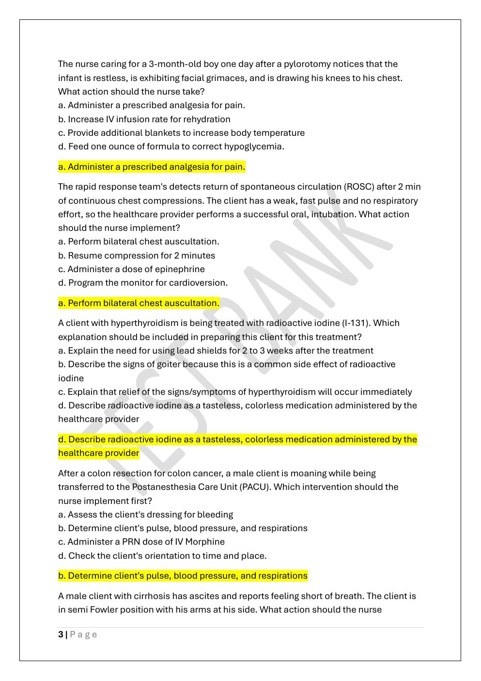 Preview page 3 of HESI RN EXIT EXAM PREP / HESI EXIT RN &  PN EXAM TEST BANK