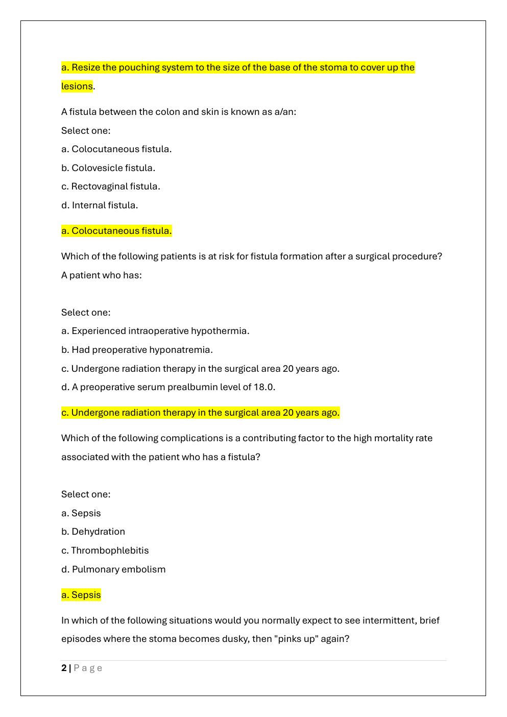 Preview page 2 of WEB WOC OSTOMY CARE FINAL EXAM
