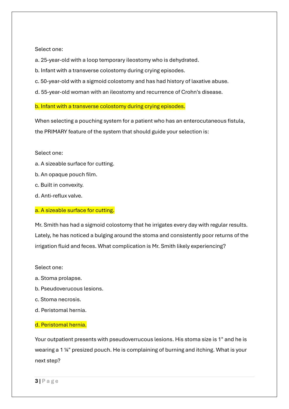 Preview page 3 of WEB WOC OSTOMY CARE FINAL EXAM