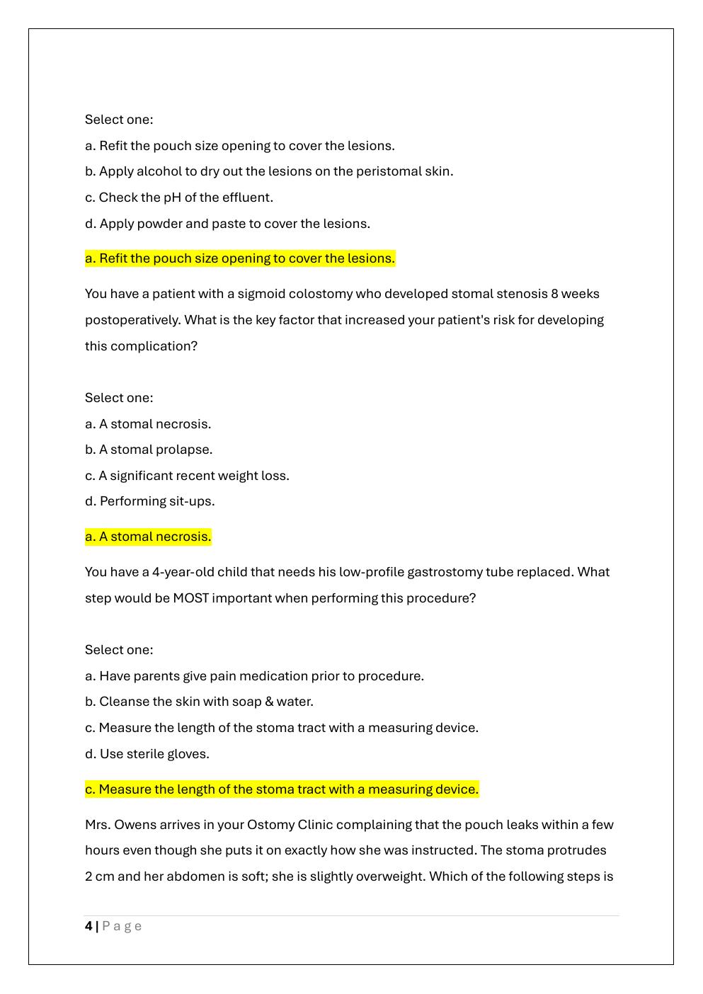 Preview page 4 of WEB WOC OSTOMY CARE FINAL EXAM