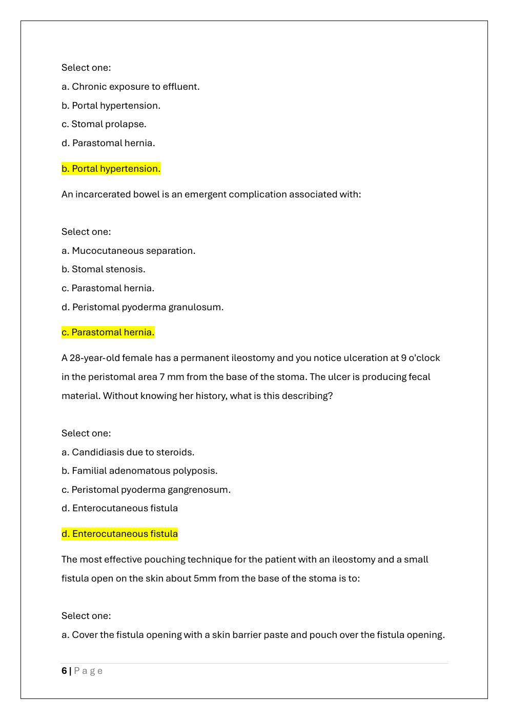 Preview page 6 of WEB WOC OSTOMY CARE FINAL EXAM