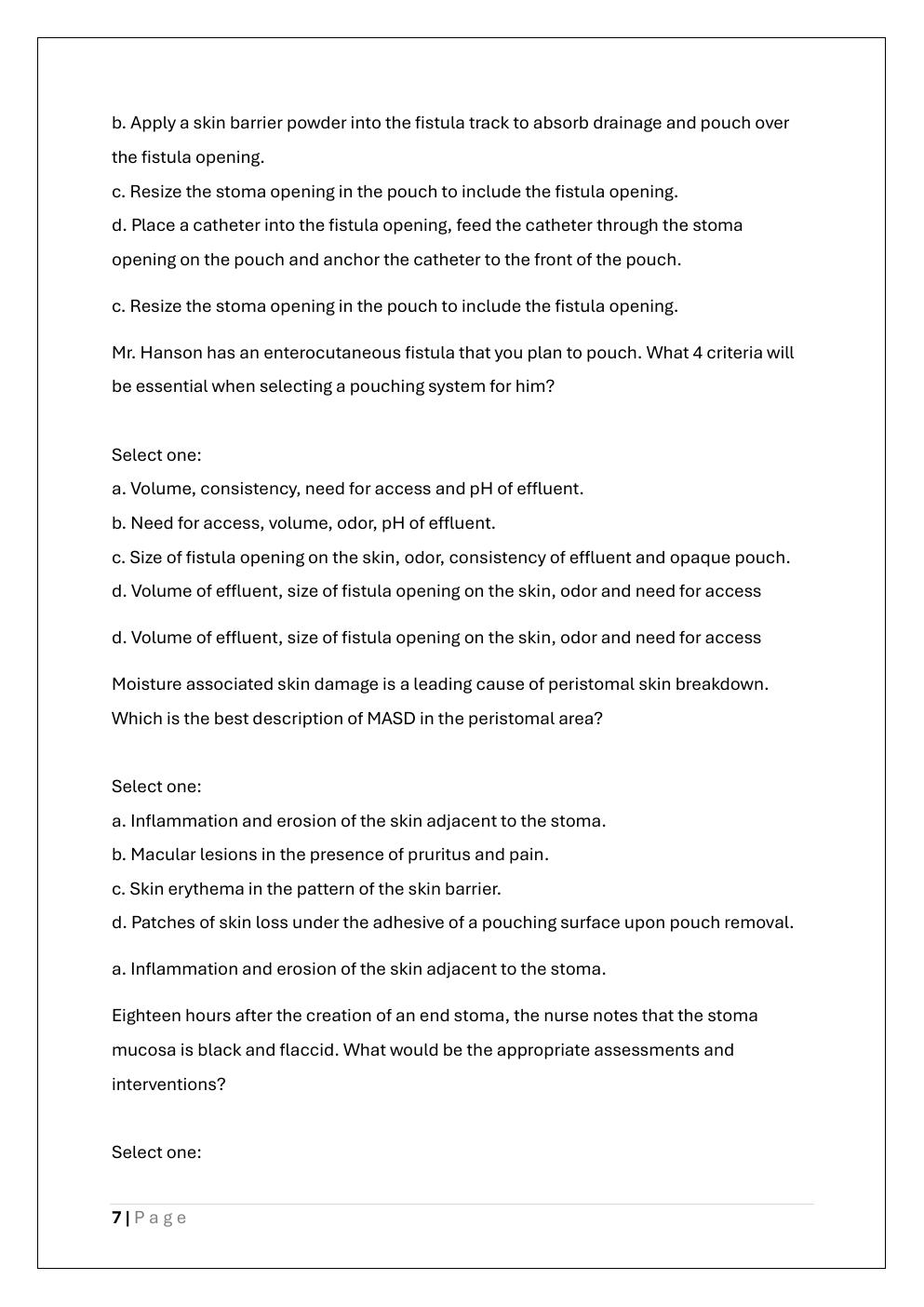 Preview page 7 of WEB WOC OSTOMY CARE FINAL EXAM