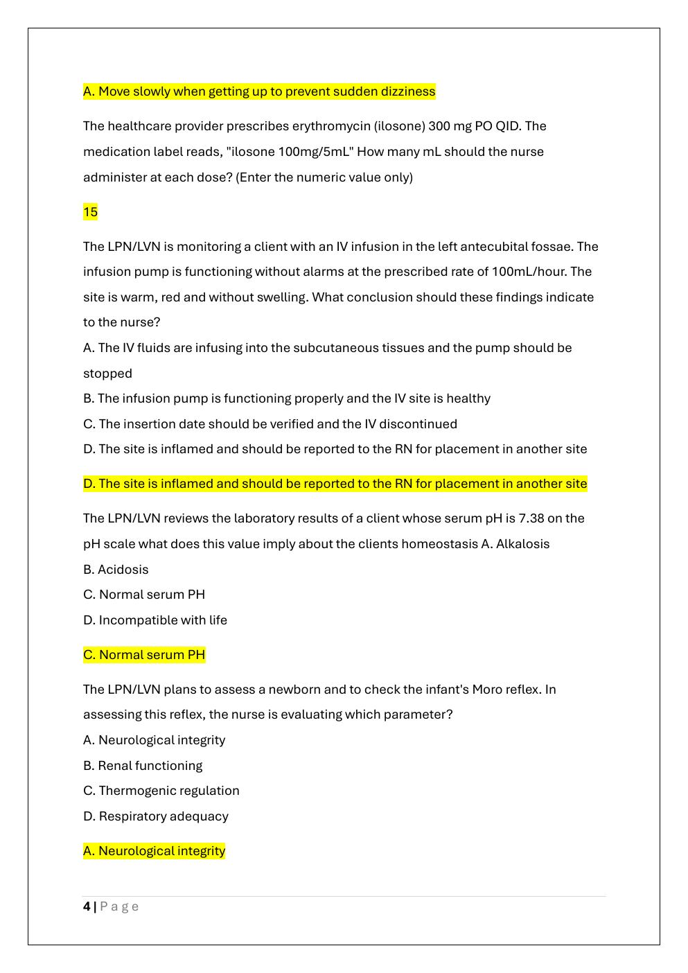Preview page 4 of HESI PN EXIT EXAM 2024-2025 EXAM