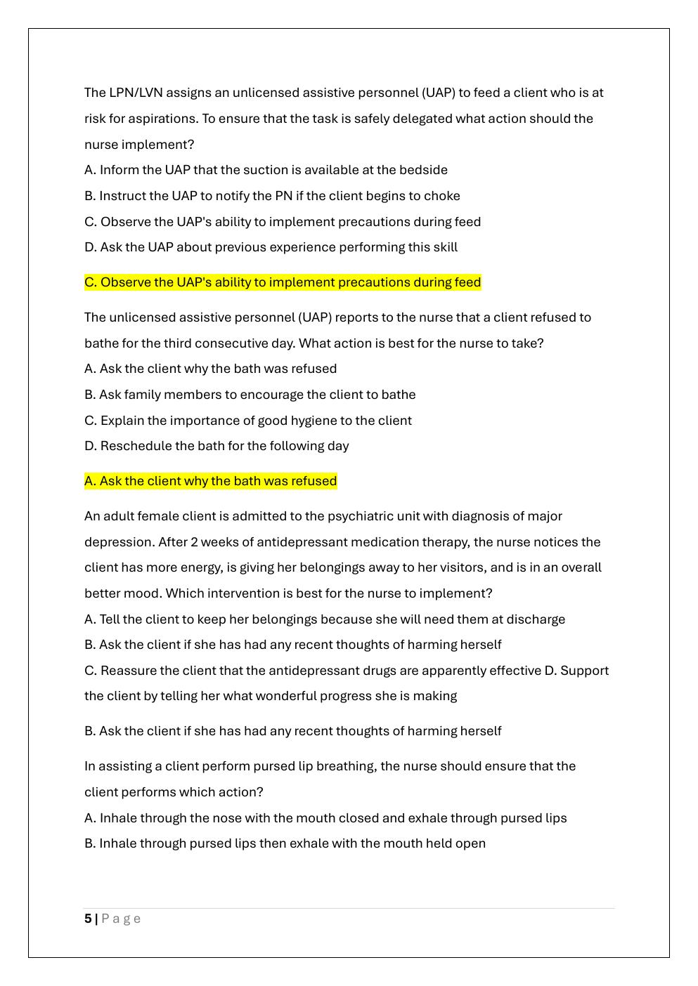 Preview page 5 of HESI PN EXIT EXAM 2024-2025 EXAM
