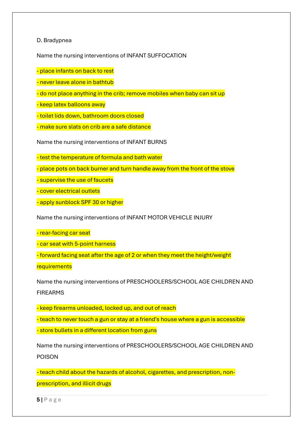 Preview page 5 of NUR 2356 EXAM 1 – MDC 1