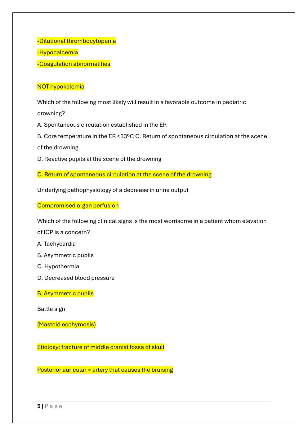 Preview page 5 of ATLS PRETEST AND PRACTICE EXAM