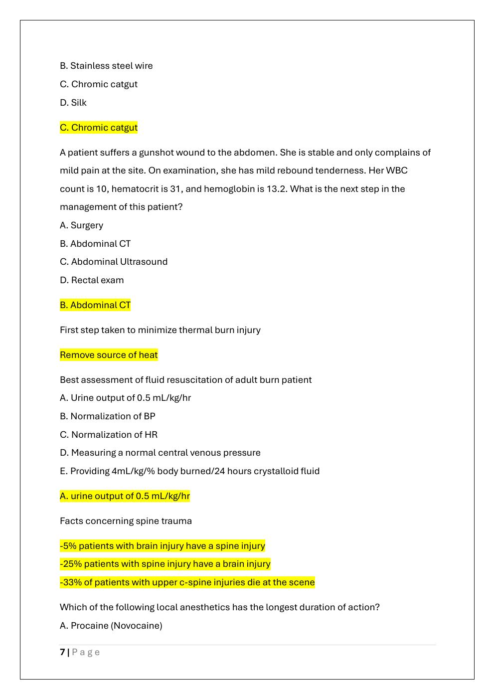 Preview page 7 of ATLS PRETEST AND PRACTICE EXAM
