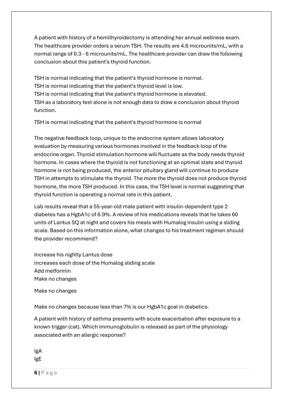 Preview page 6 of WGU D027 OA EXAM ADVANCED  PATHOPHARMACOLOGICAL FOUNDATIONS EXAM