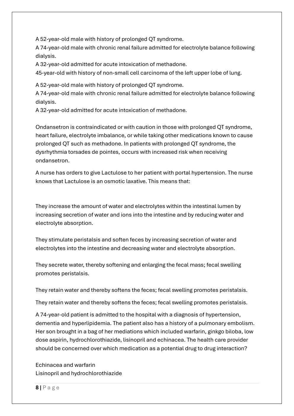 Preview page 8 of WGU D027 OA EXAM ADVANCED  PATHOPHARMACOLOGICAL FOUNDATIONS EXAM