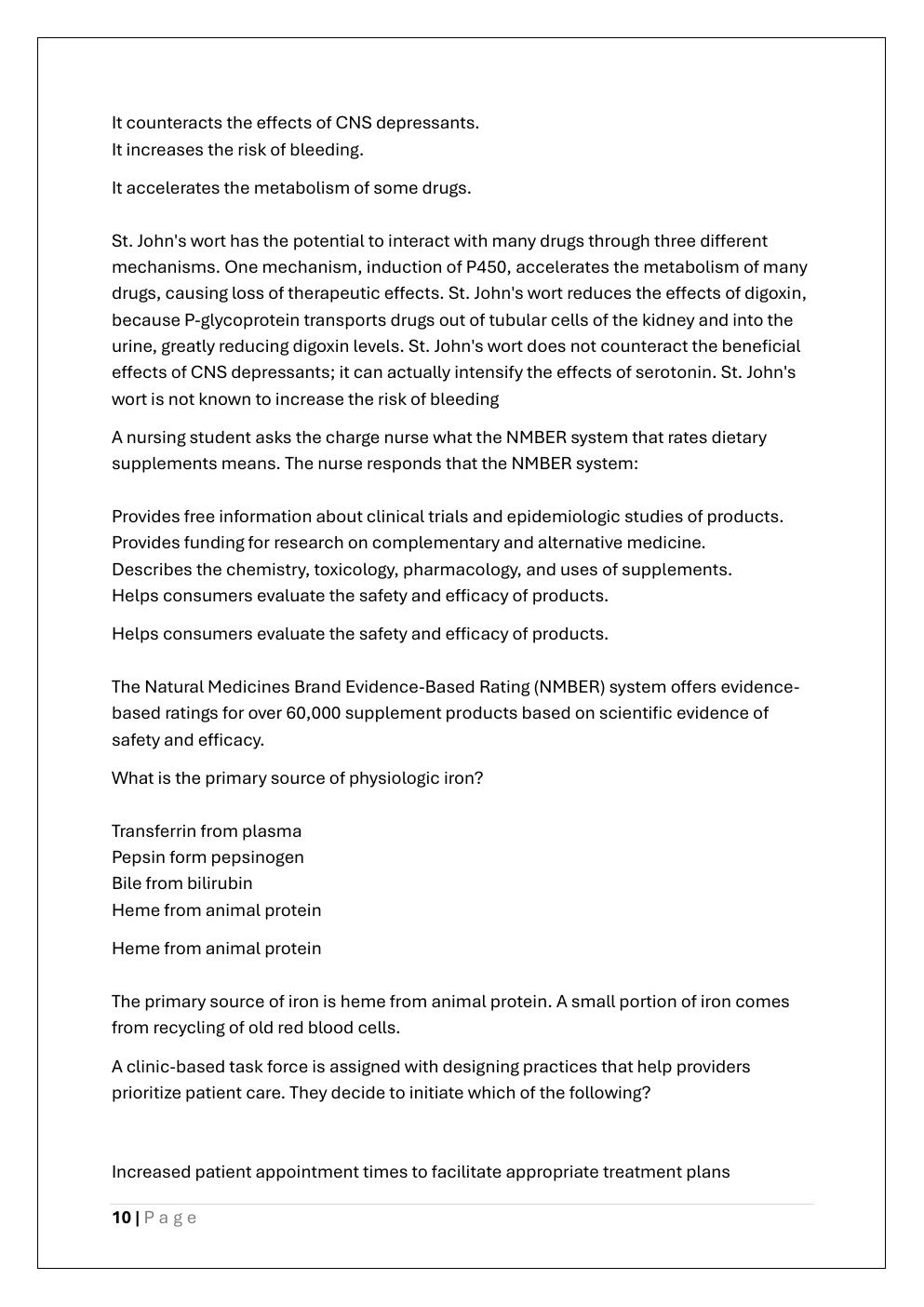 Preview page 10 of WGU D027 OA EXAM ADVANCED  PATHOPHARMACOLOGICAL FOUNDATIONS EXAM