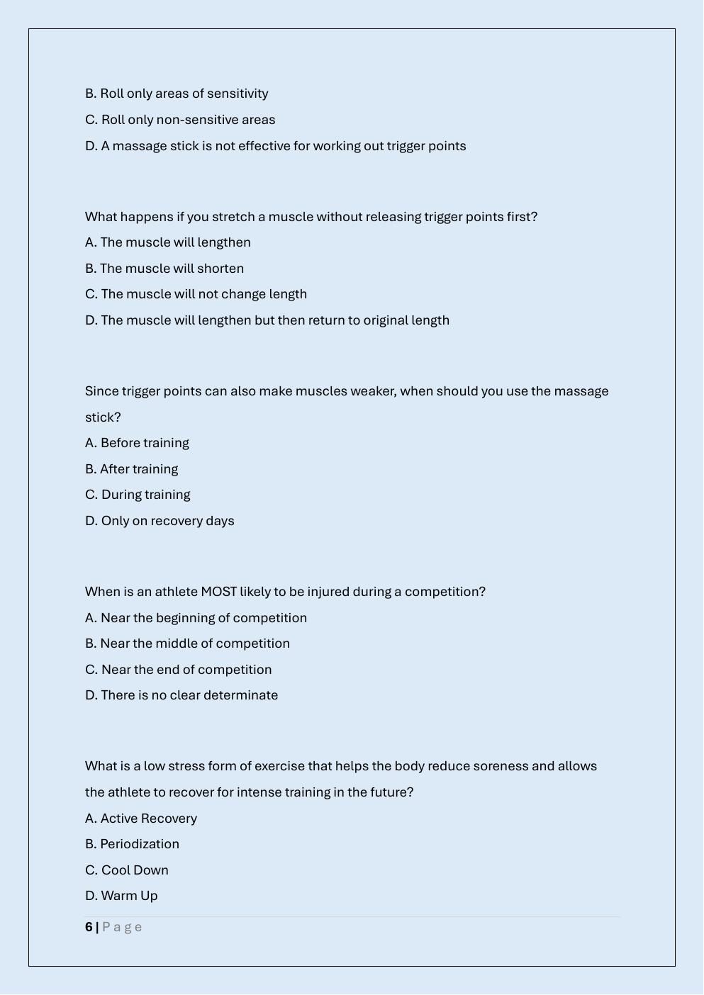 Preview page 6 of ATHLETIC BODY IN BALANCE EXAM