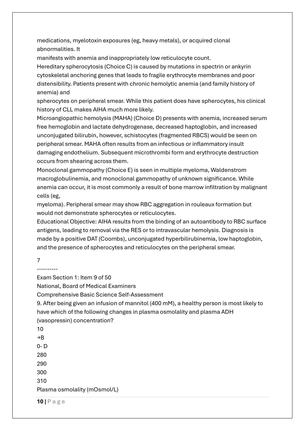 Preview page 10 of NBME 26 208 (USMLE STEP 1)EXAM