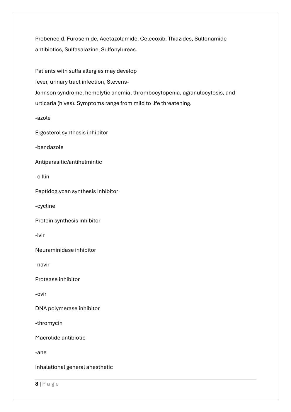 Preview page 8 of USMLE STEP 1 PHARMACOLOGY QUIZ BANK  EXAM