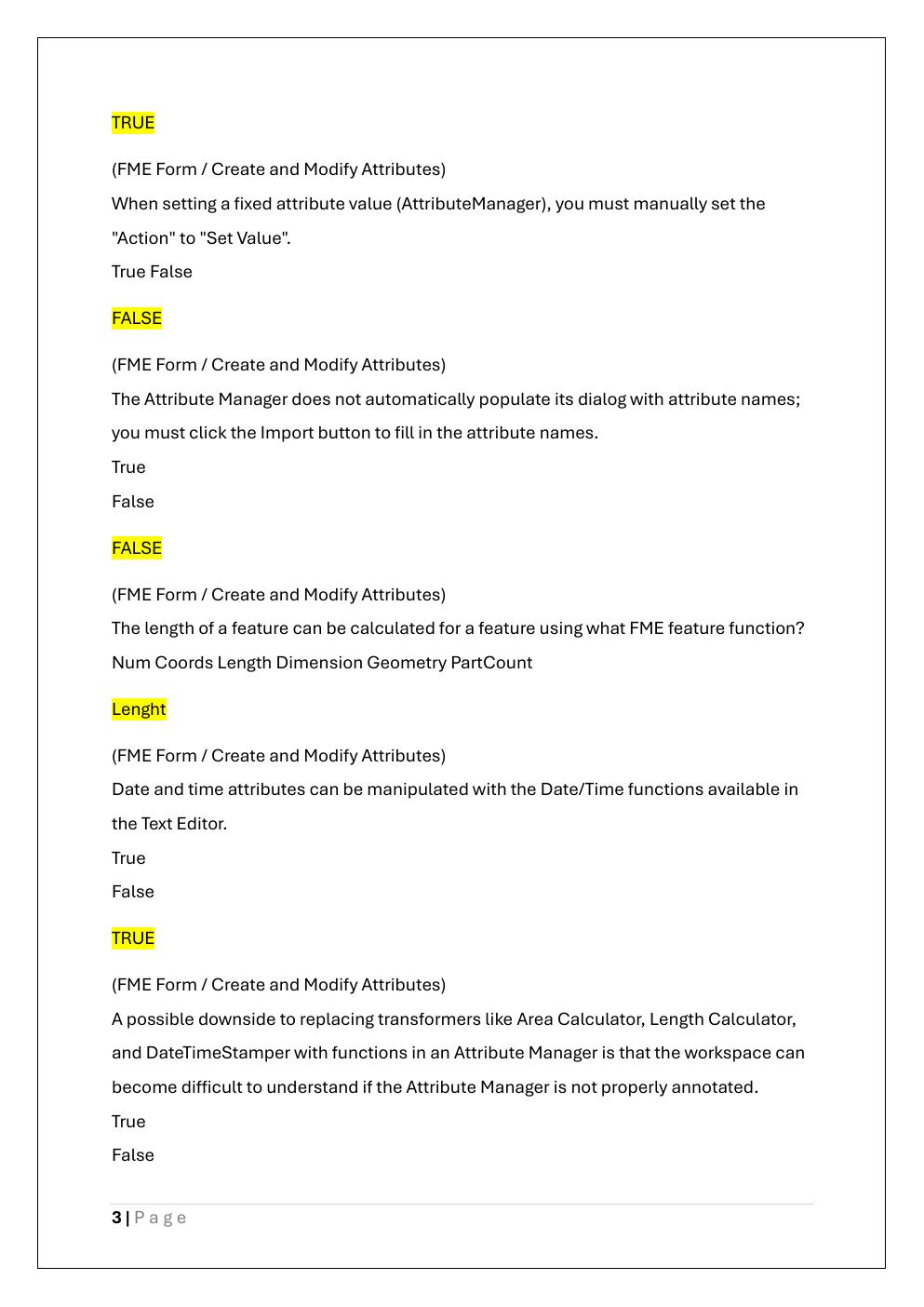 Preview page 3 of FME CERTIFIED PROFESSIONAL EXAM