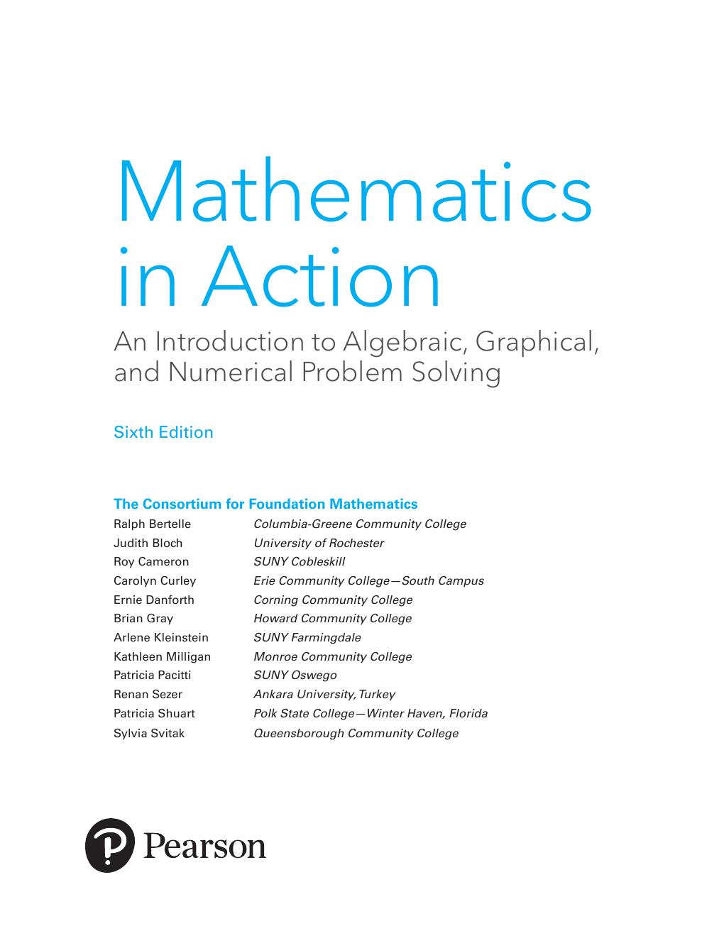 Preview page 2 of eBook PDF Mathematics in Action An Introduction to Algebraic Graphical and Numerical Problem Solving 6th Edition By Cons