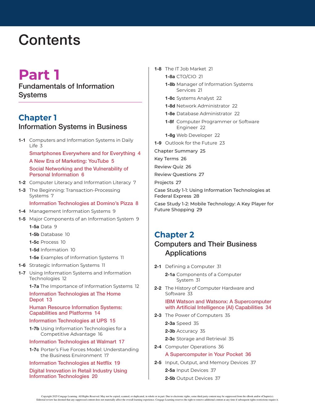 Preview page 6 of eBook PDF MIS 12th Edition By Hossein Bidgoli