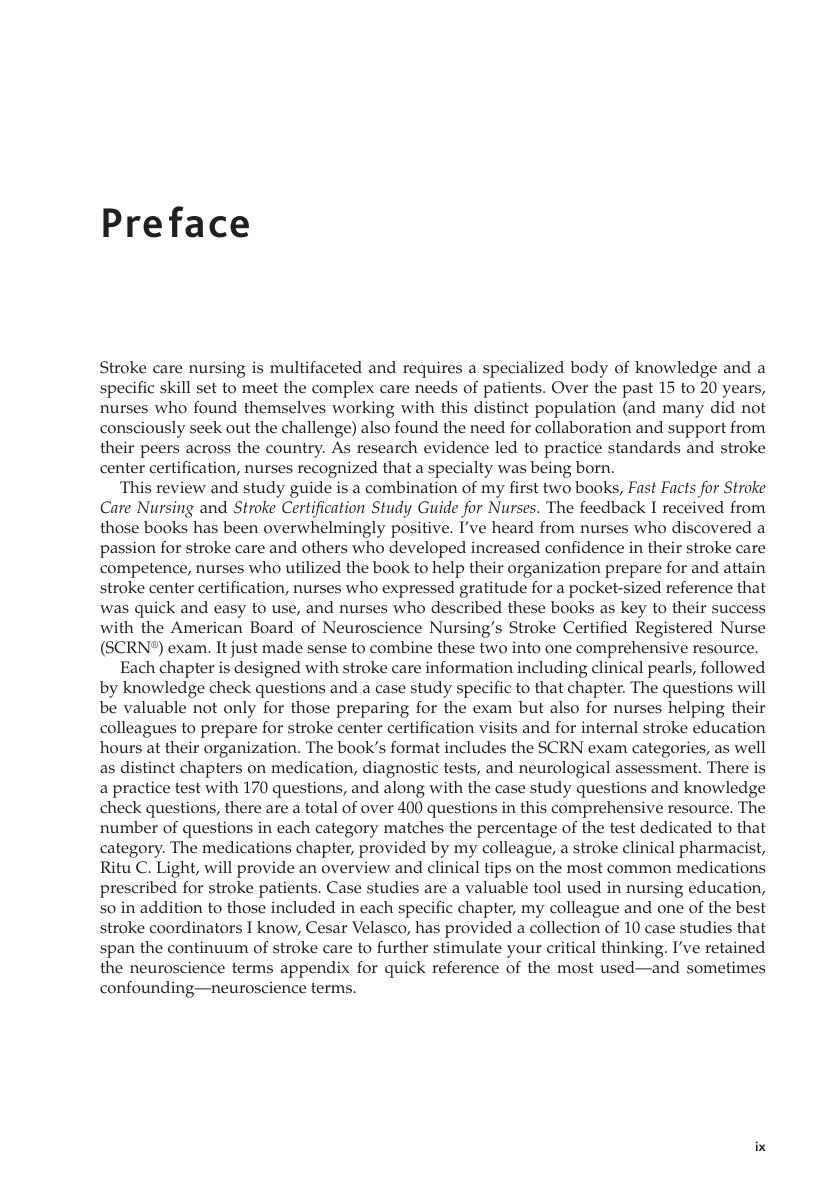 Preview page 9 of Stroke Nursing Certification Review 1st Edition By Kathy Morrison