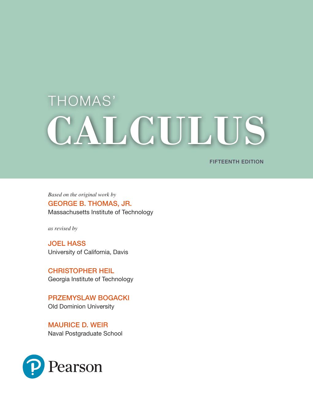Preview page 3 of Thomas Calculus 15th Edition By George Brinton Thomas, Joel Hass
