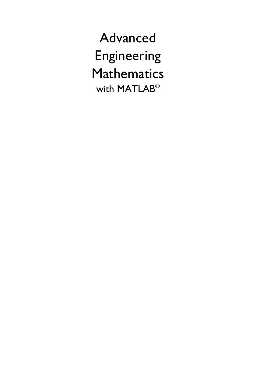 Preview page 2 of eBook [PDF] Advanced Engineering Mathematics with MATLAB Advances in Applied Mathematics 5th Edition Dean G. Duffy