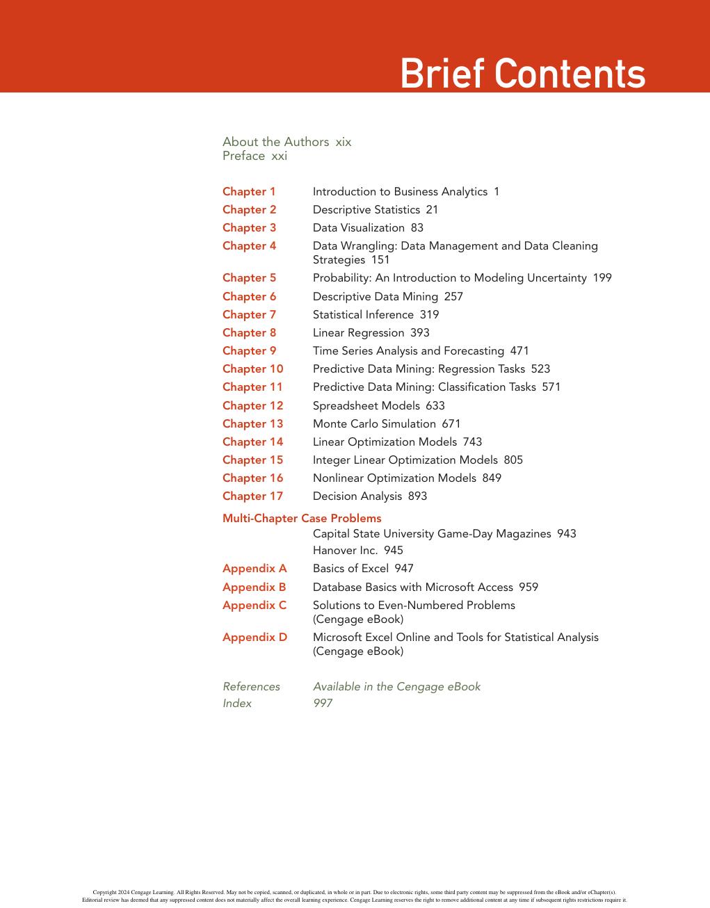 Preview page 4 of Business Analytics By Camm Jeffrey D.Cochran, James J.Fry