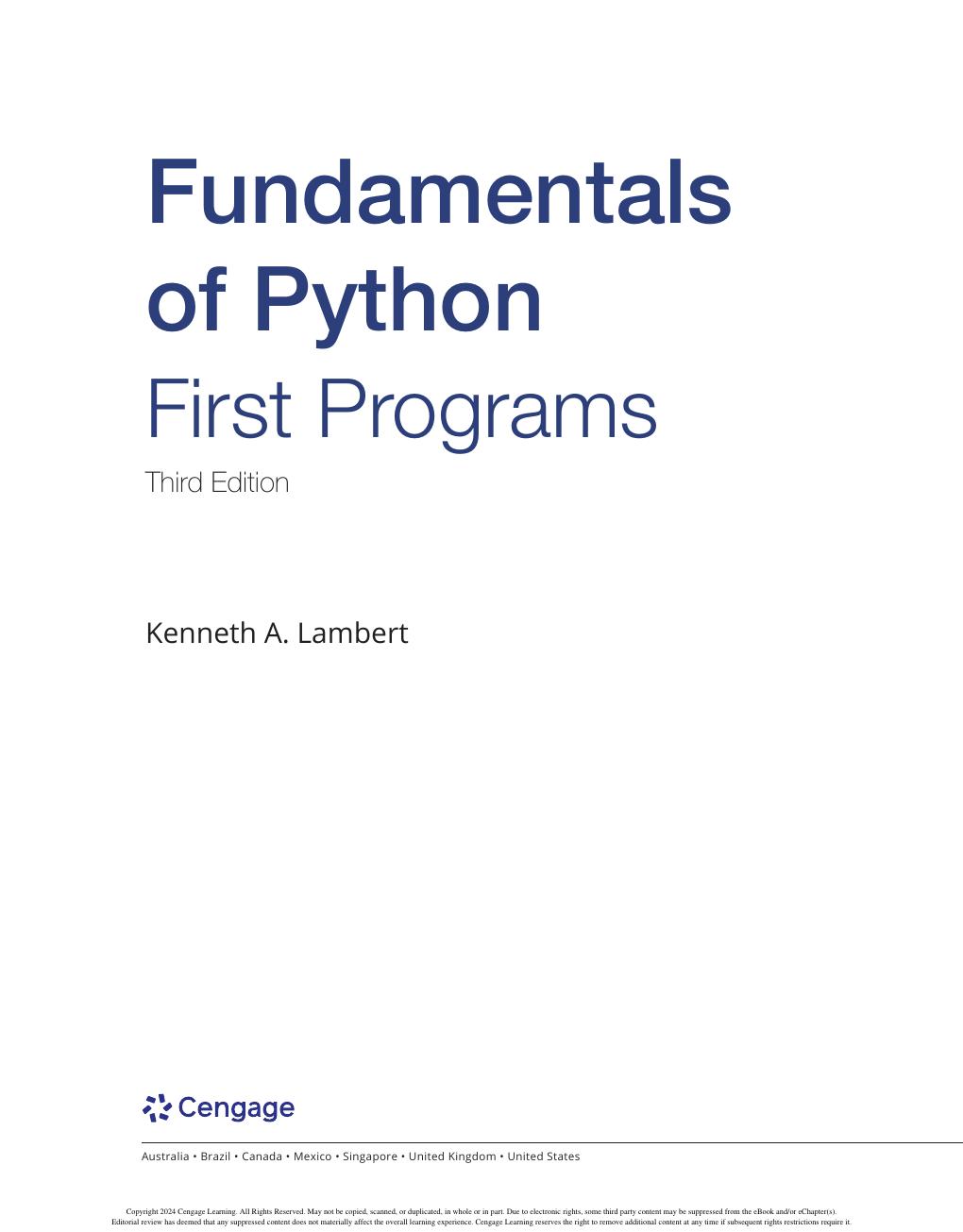 Preview page 2 of eBook PDF Fundamentals Of Python First Programs 3rd Edition By Kenneth Lambert