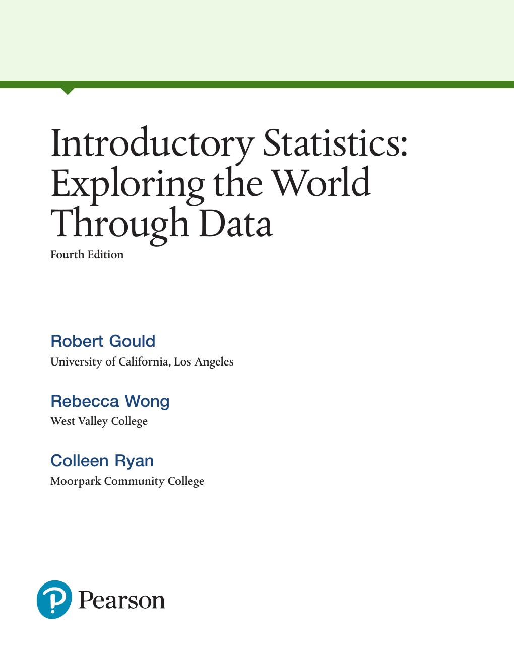 Preview page 2 of eBook PDF Introductory Statistics Exploring the World Through Data 4th Edition By Robert Gould, Rebecca Wong, Colleen Ry