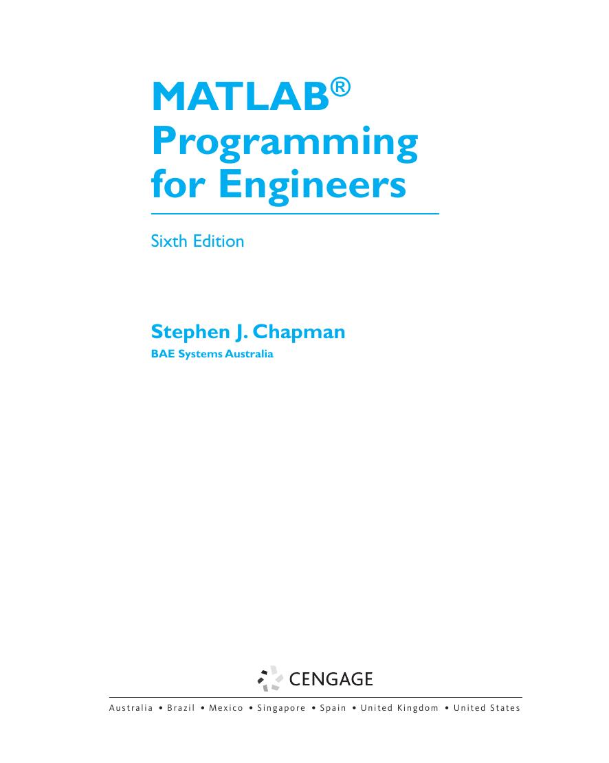Preview page 3 of eBook PDF MATLAB Programming for Engineers 6th Edition By Stephen Chapman