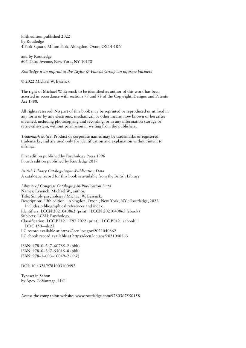 Preview page 4 of eBook PDF Simply Psychology 5th Edition By Michael Eysenck