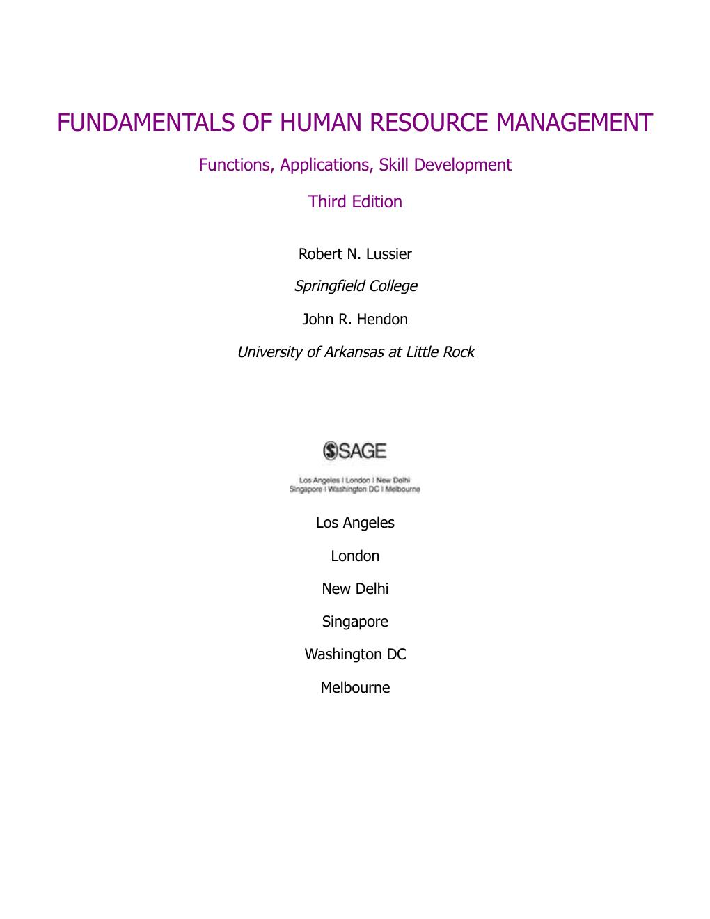 Preview page 2 of ]Fundamentals of Human Resource Management Functions Applications and Skill Development 3rd Edition By Robert Lussier, J